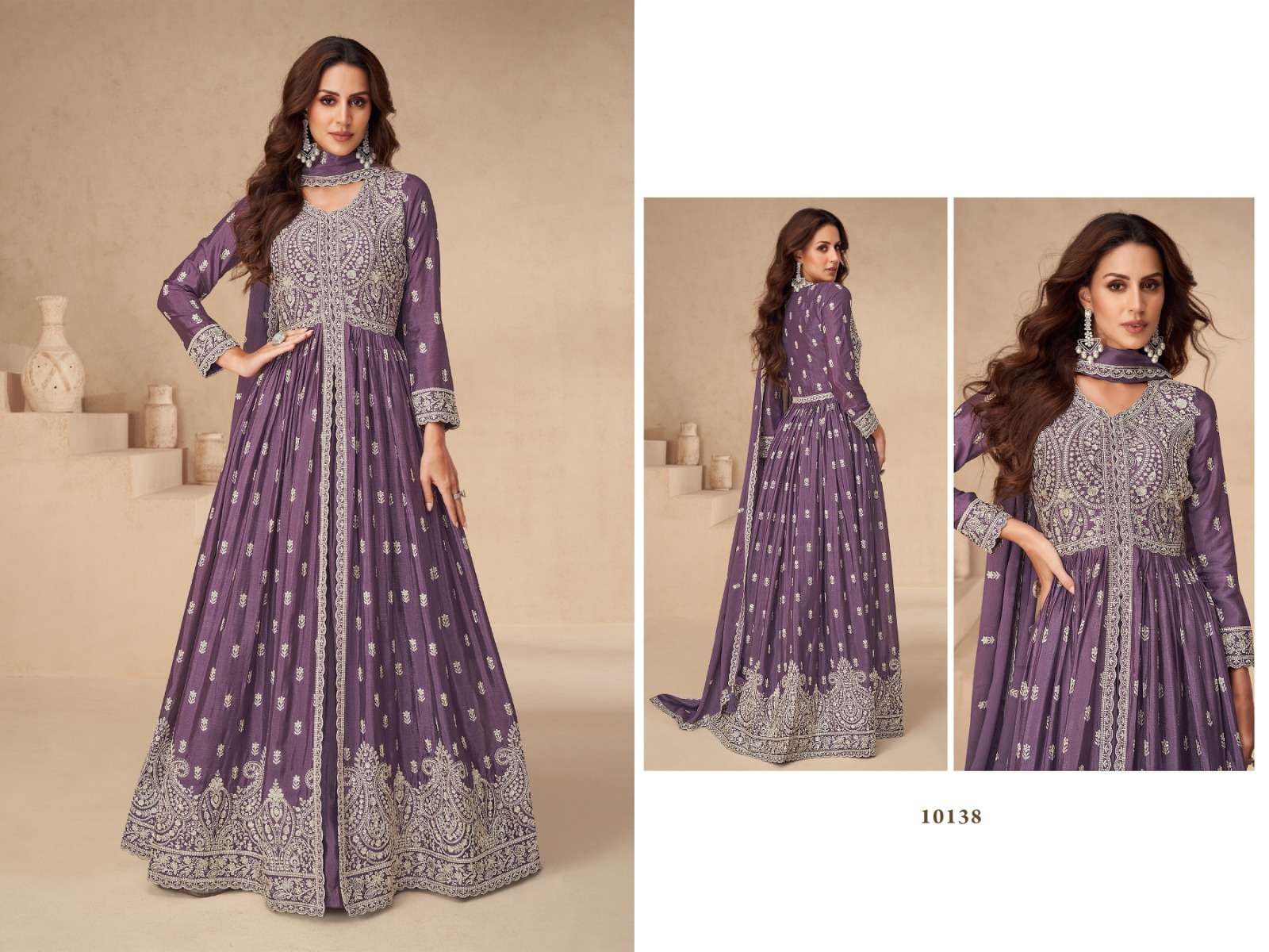 10136 VOL 39 COLOURS BOUTIQUE HEAVY WORK GOWN 3 PIECE SUIT WEDDING TYPE WHOLESALER